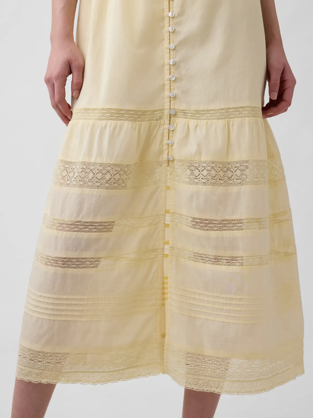 Lace Ruffle Voile Maxi Dress