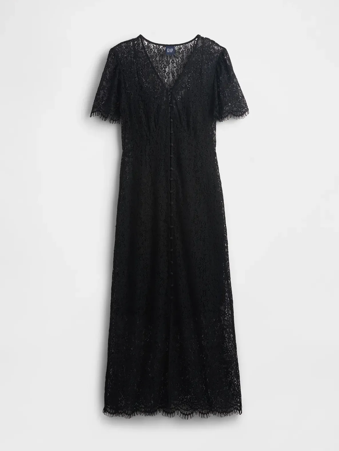 Lace V-Neck Midi Dress