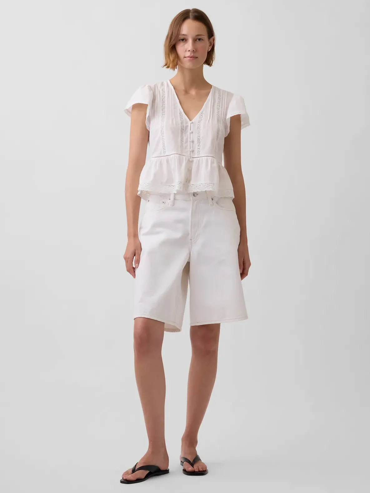 Lace Voile Peplum Crop Top