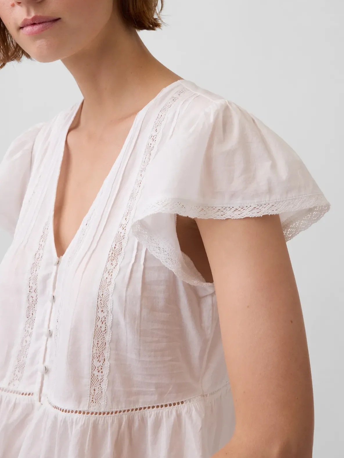 Lace Voile Peplum Crop Top