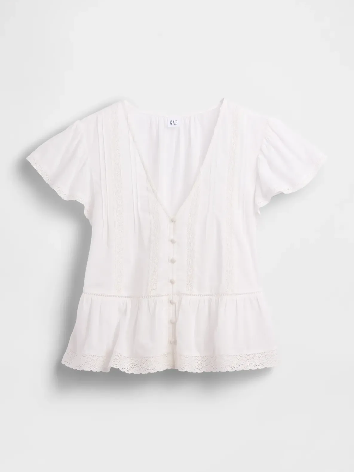 Lace Voile Peplum Crop Top