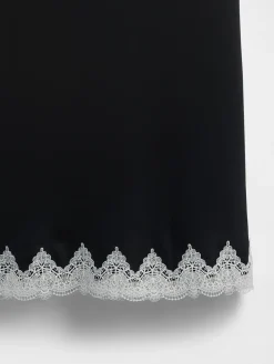 Lace-Trim Maxi Skirt