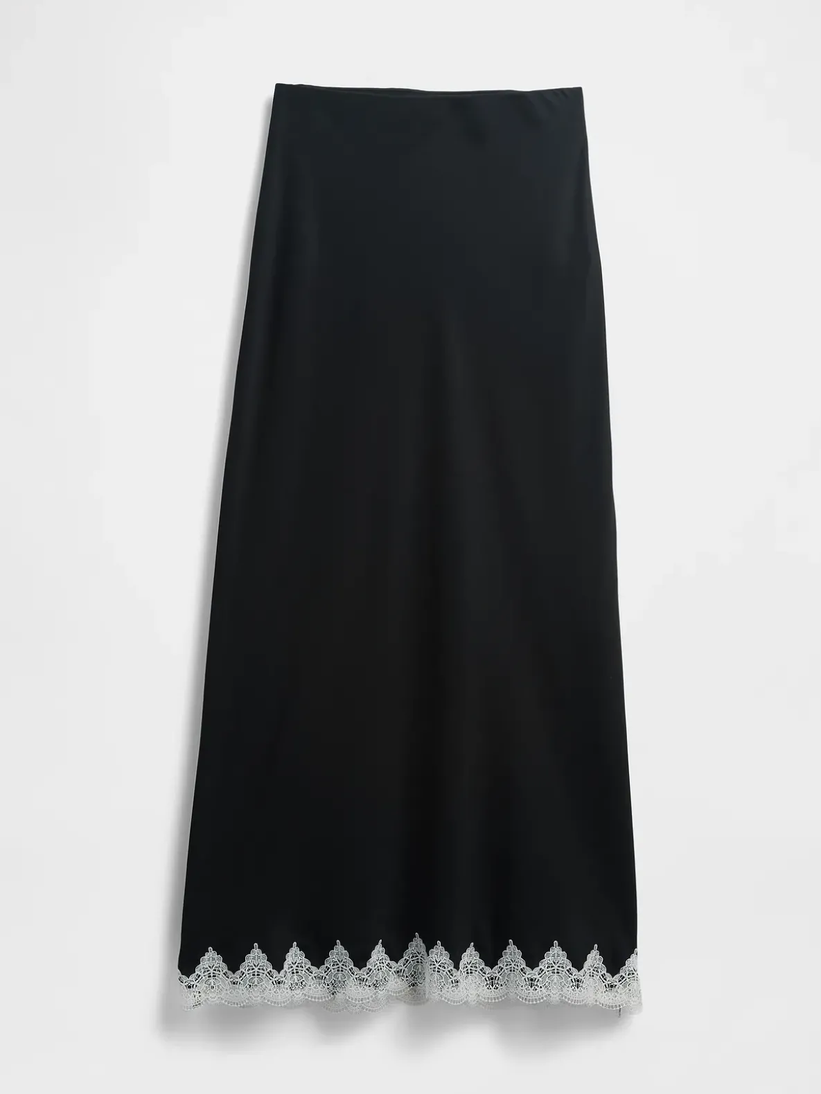 Lace-Trim Maxi Skirt