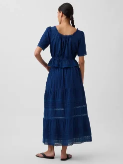 Lace-Trim Maxi Skirt