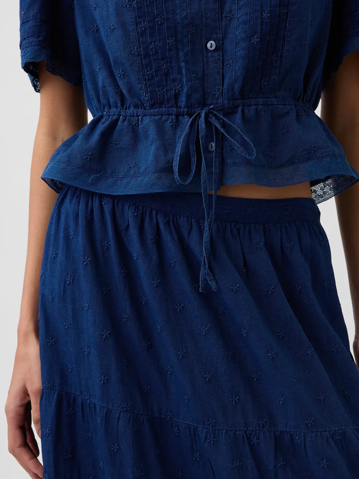 Lace-Trim Maxi Skirt