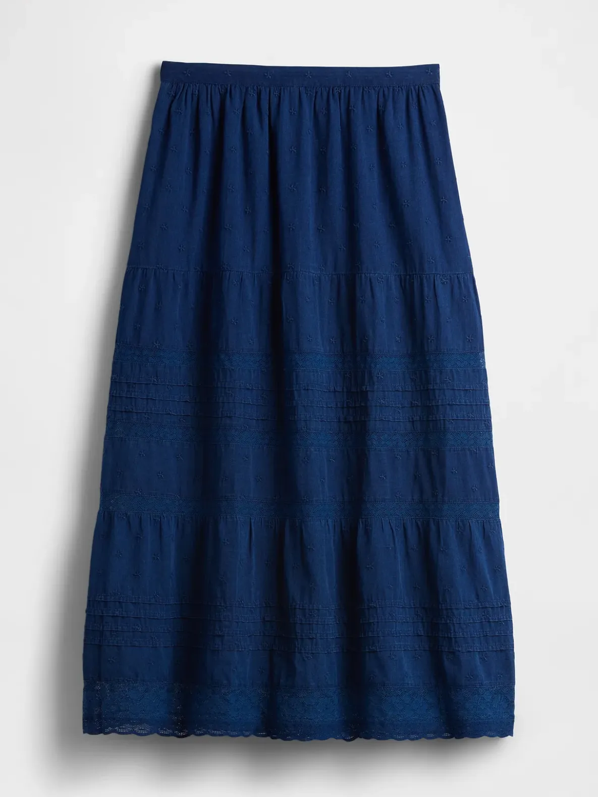 Lace-Trim Maxi Skirt
