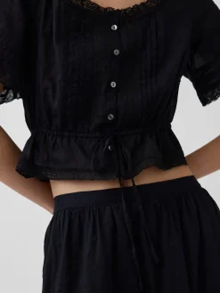 Lace-Trim Maxi Skirt