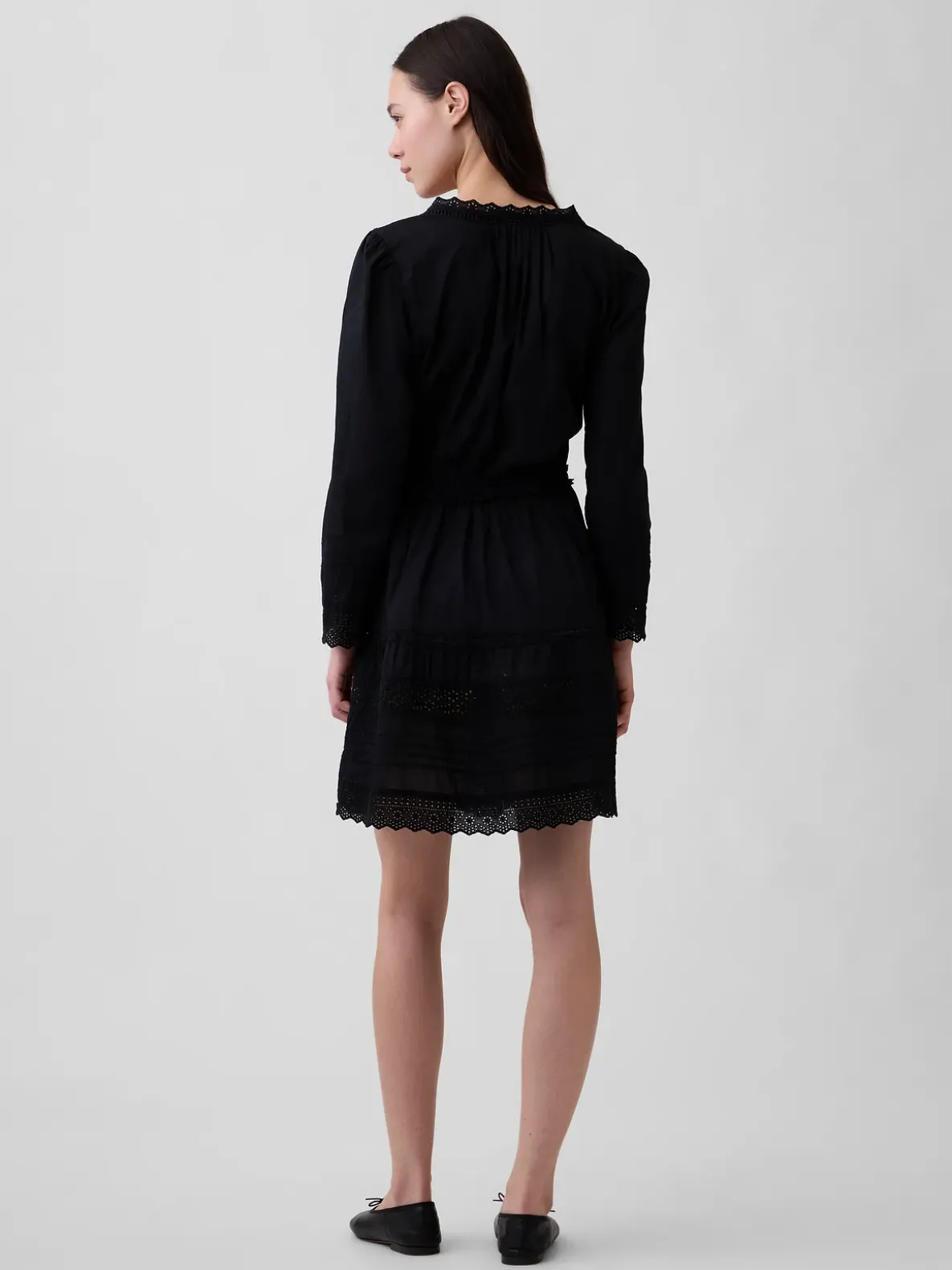 Lace-Trim Mini Dress