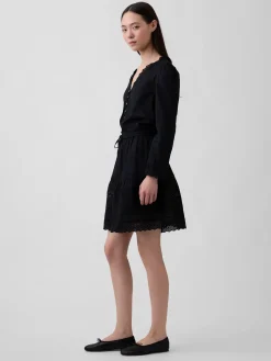 Lace-Trim Mini Dress