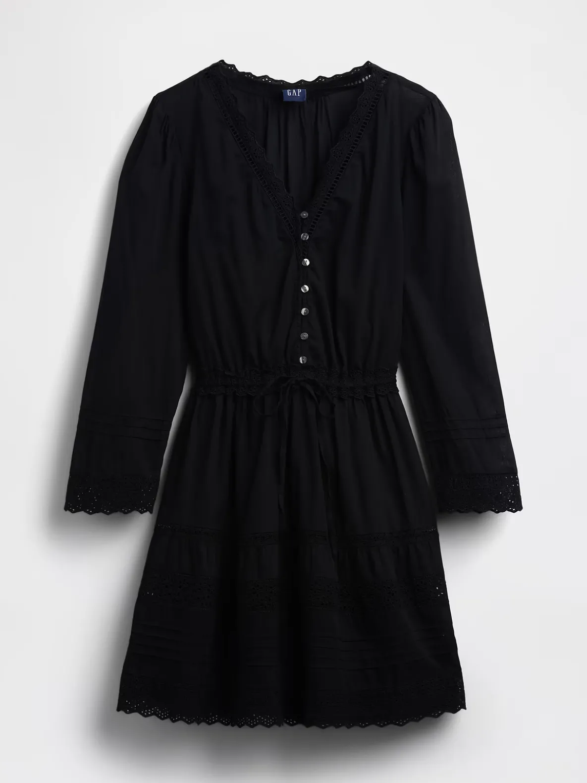 Lace-Trim Mini Dress
