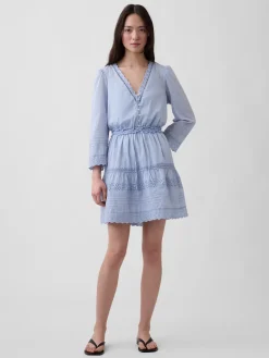 Lace-Trim Mini Dress
