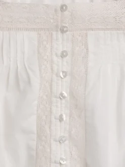 Lace-Trim Square-Neck Top