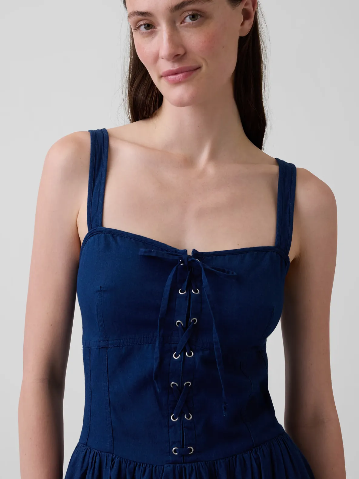 Lace-Up Corset Maxi Dress