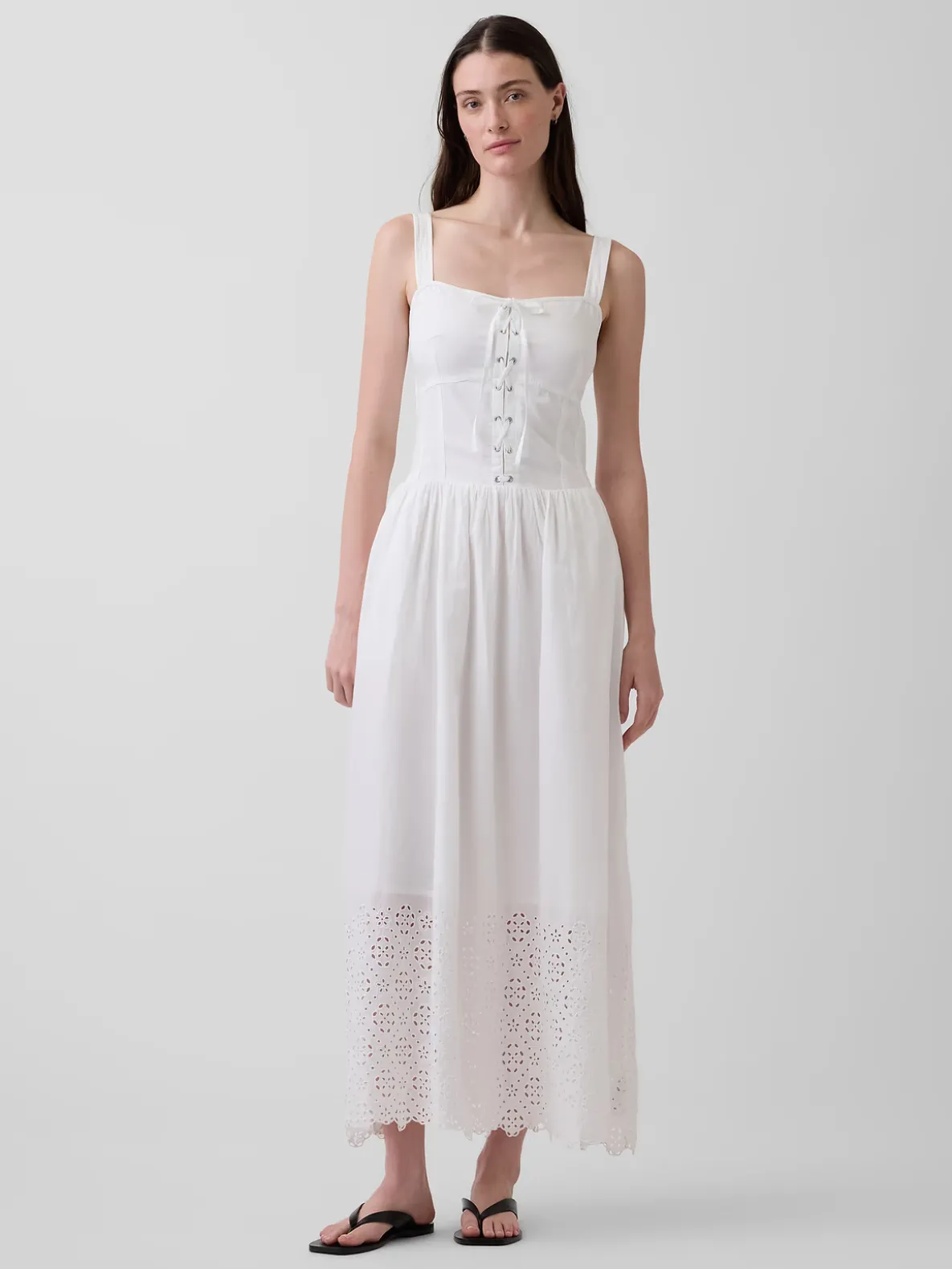 Lace-Up Corset Maxi Dress