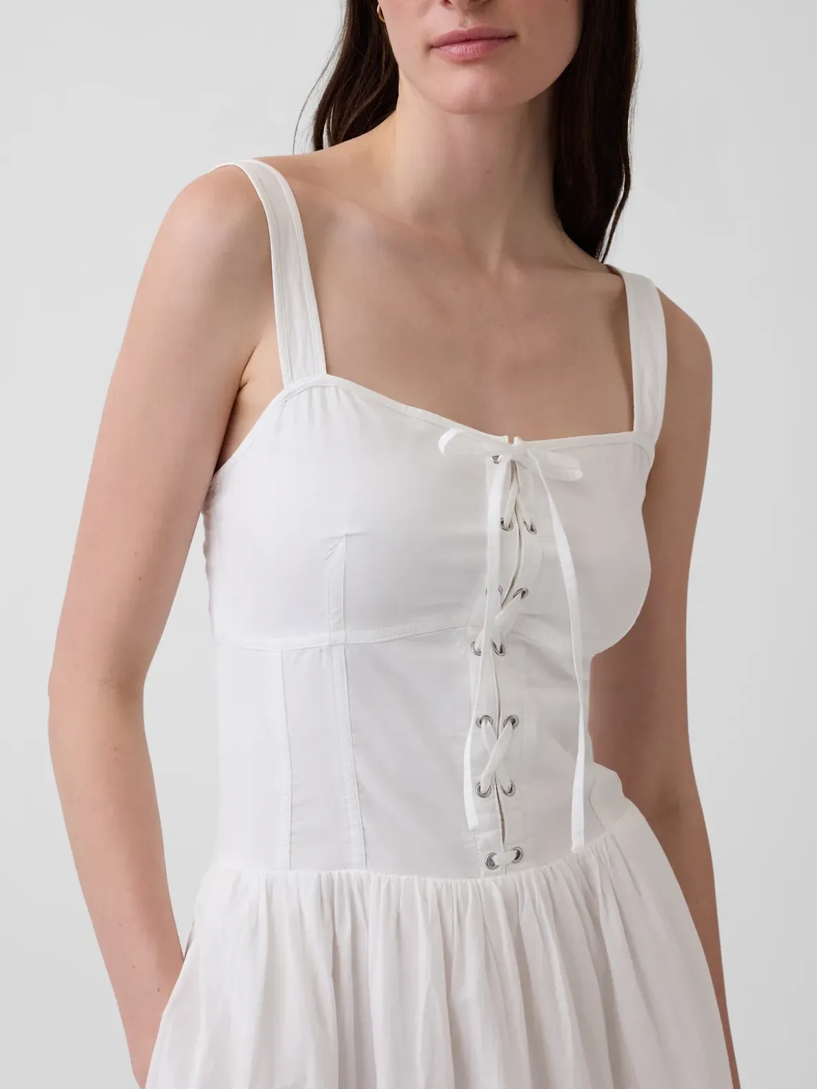 Lace-Up Corset Maxi Dress