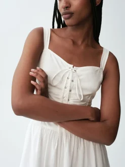 Lace-Up Corset Maxi Dress