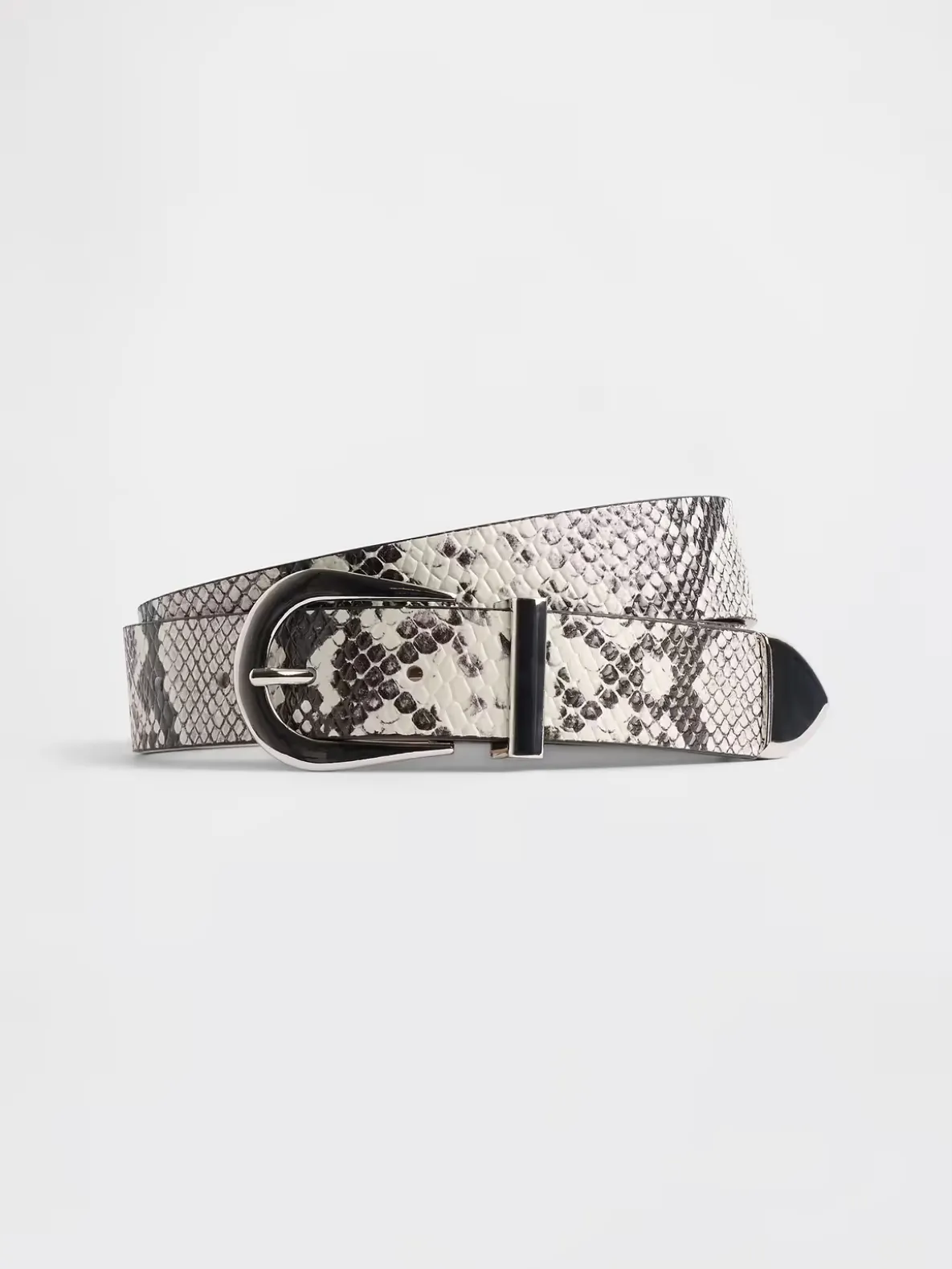 Leather Snake Print Belt