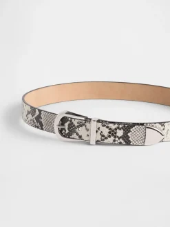 Leather Snake Print Belt