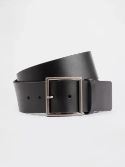 Leather Square-Buckle Belt