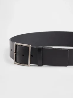 Leather Square-Buckle Belt