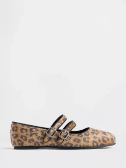 Leopard Double-Strap Ballet Flats