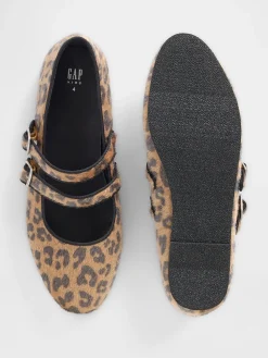 Leopard Double-Strap Ballet Flats