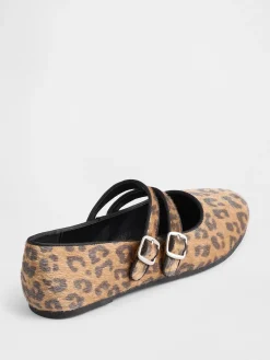 Leopard Double-Strap Ballet Flats