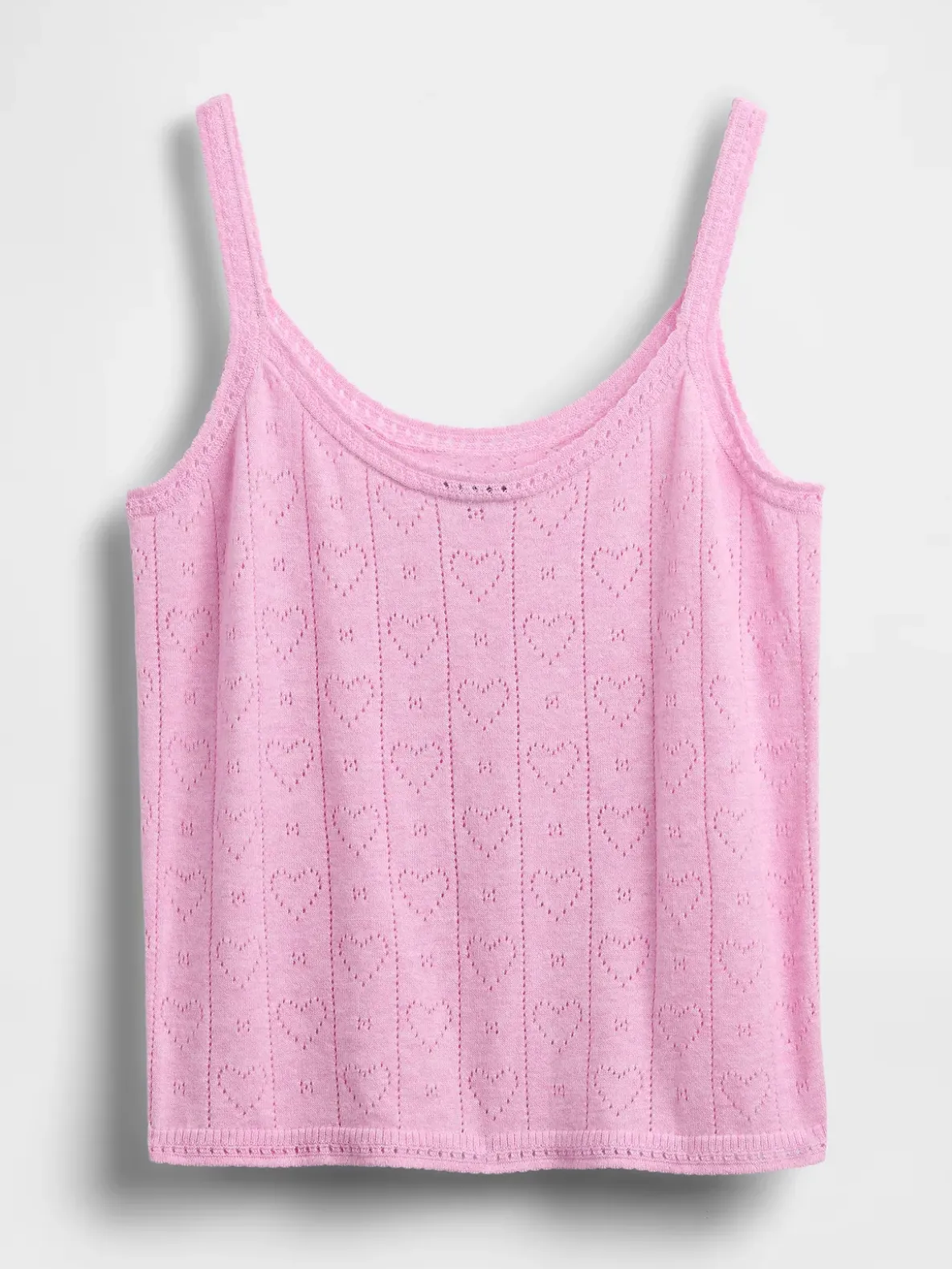 Lightweight CashSoft Pointelle Heart PJ Tank Top