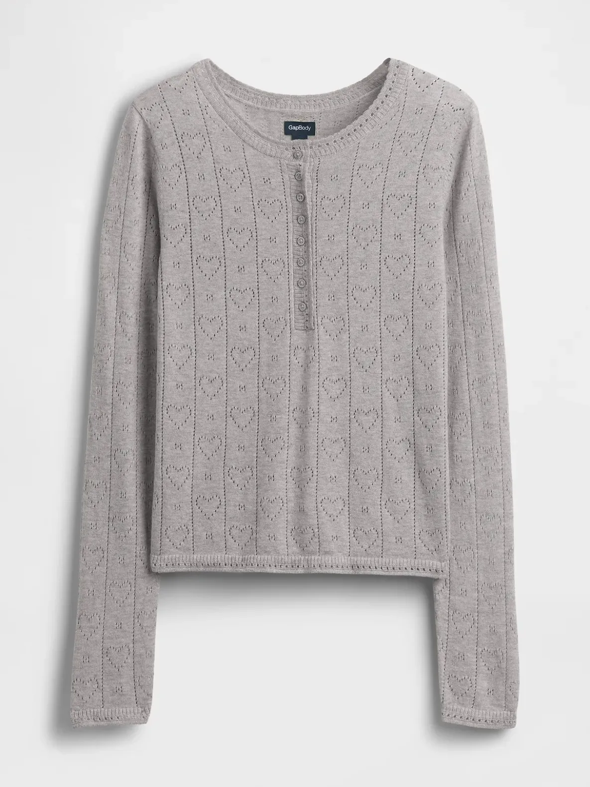 Lightweight CashSoft Pointelle Heart PJ Top