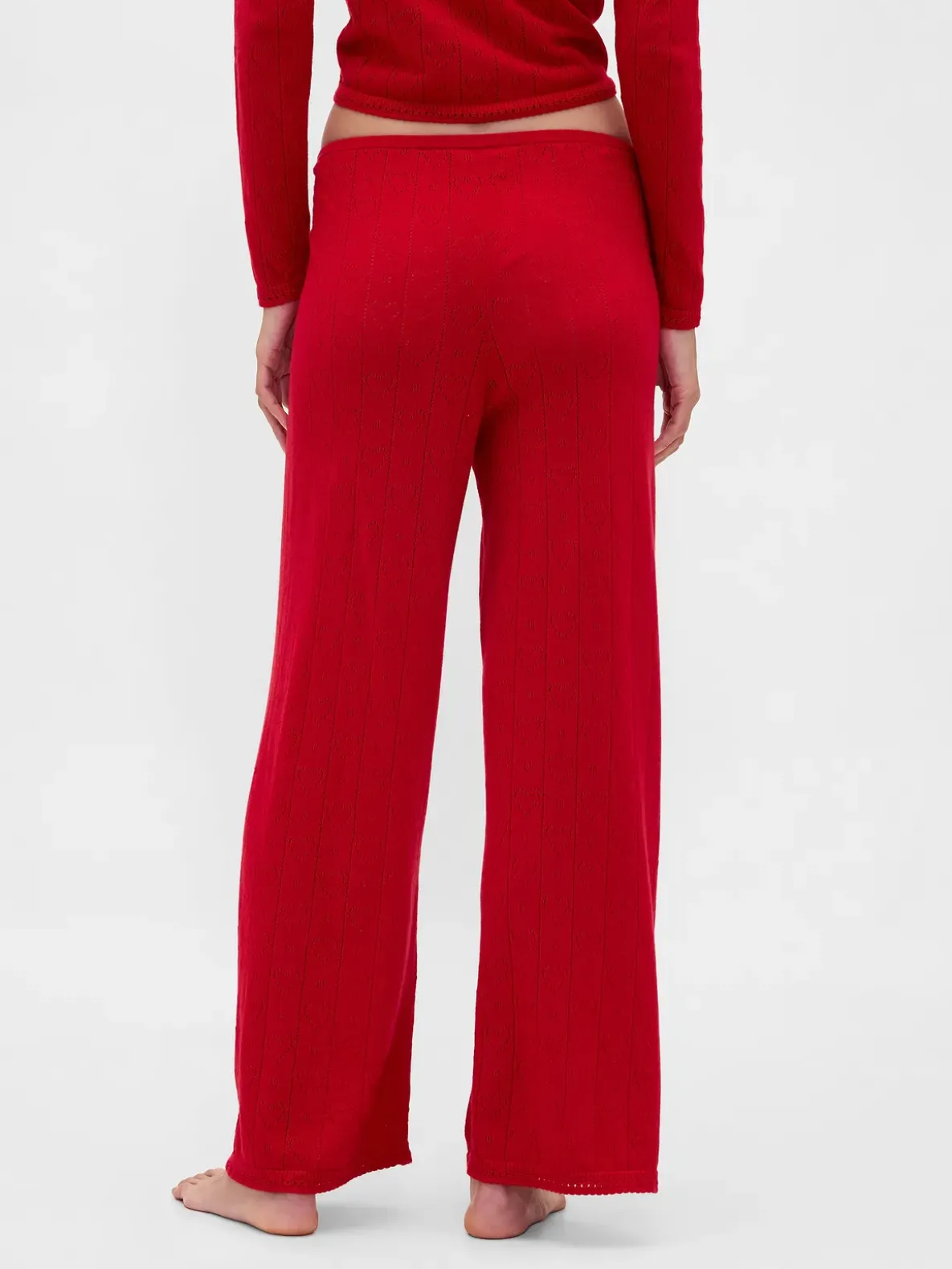 Lightweight CashSoft Pointelle Heart PJ Pants