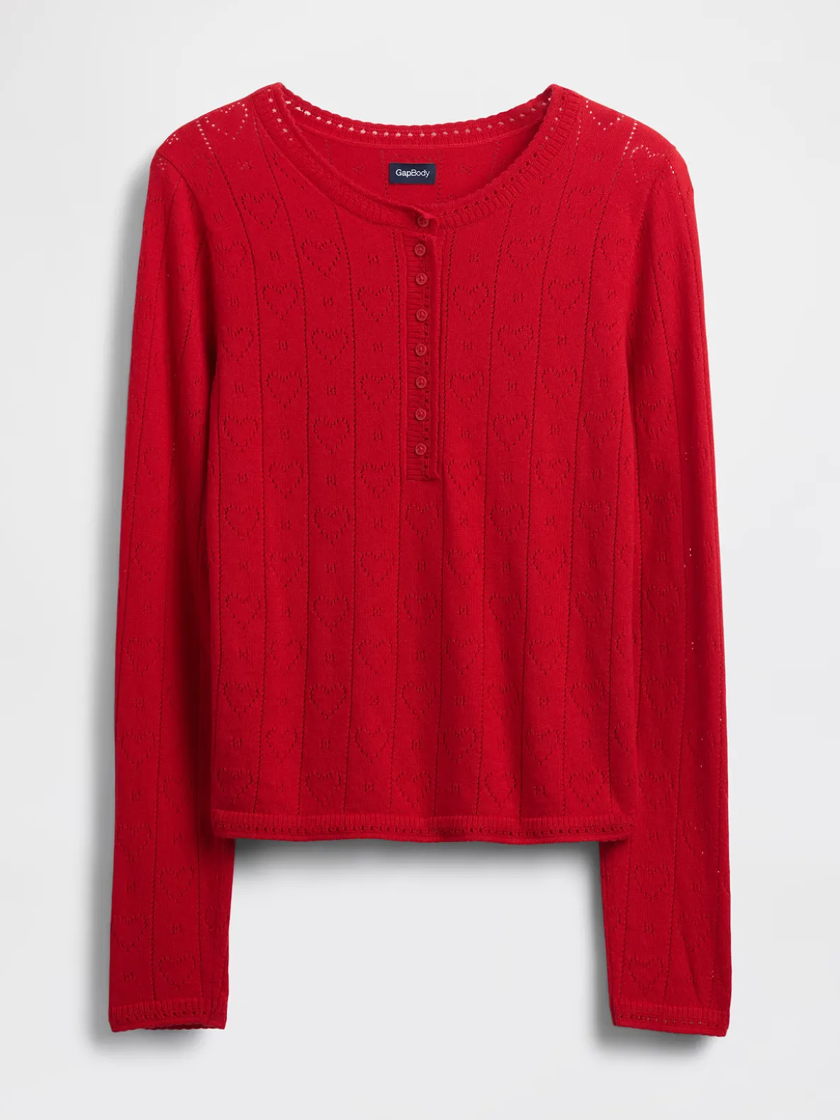 Lightweight CashSoft Pointelle Heart PJ Top