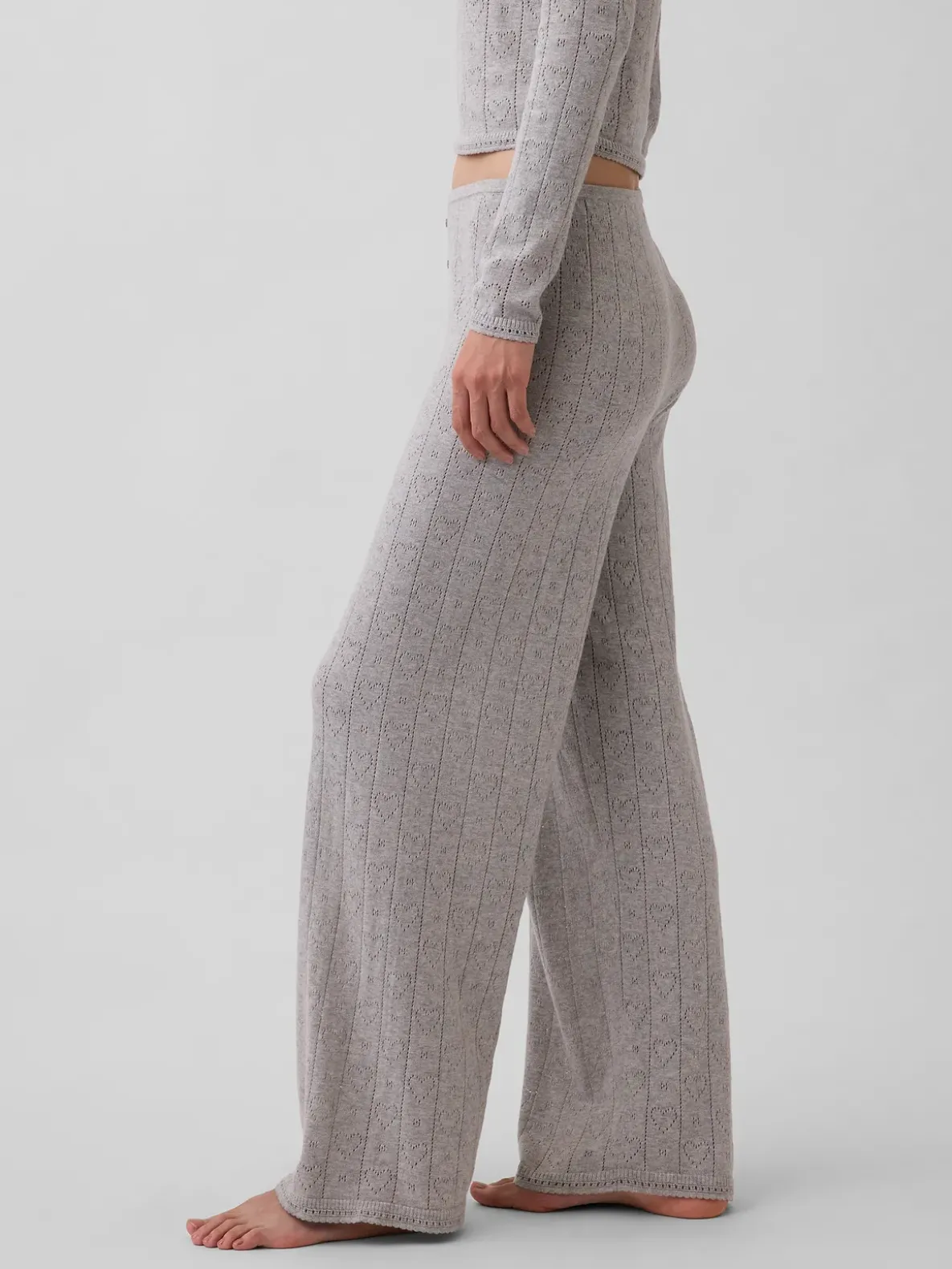 Lightweight CashSoft Pointelle Heart PJ Pants