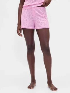 Lightweight CashSoft Pointelle Heart PJ Shorts