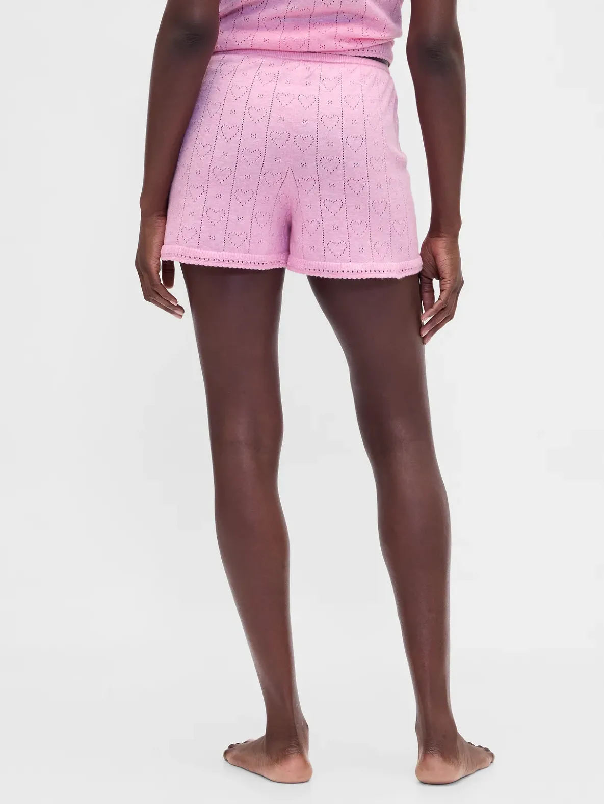 Lightweight CashSoft Pointelle Heart PJ Shorts