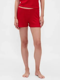 Lightweight CashSoft Pointelle Heart PJ Shorts
