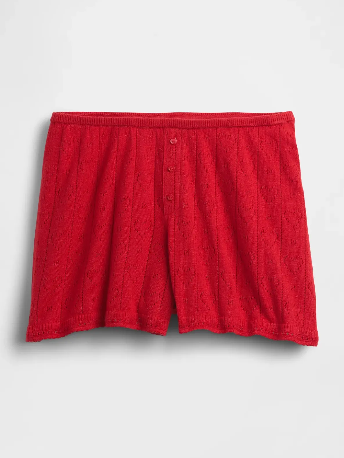 Lightweight CashSoft Pointelle Heart PJ Shorts