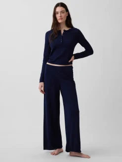 Lightweight CashSoft Pointelle Heart PJ Top