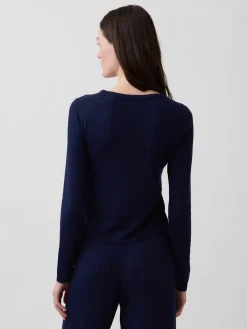 Lightweight CashSoft Pointelle Heart PJ Top