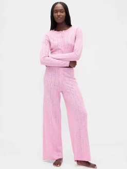 Lightweight CashSoft Pointelle Heart PJ Pants