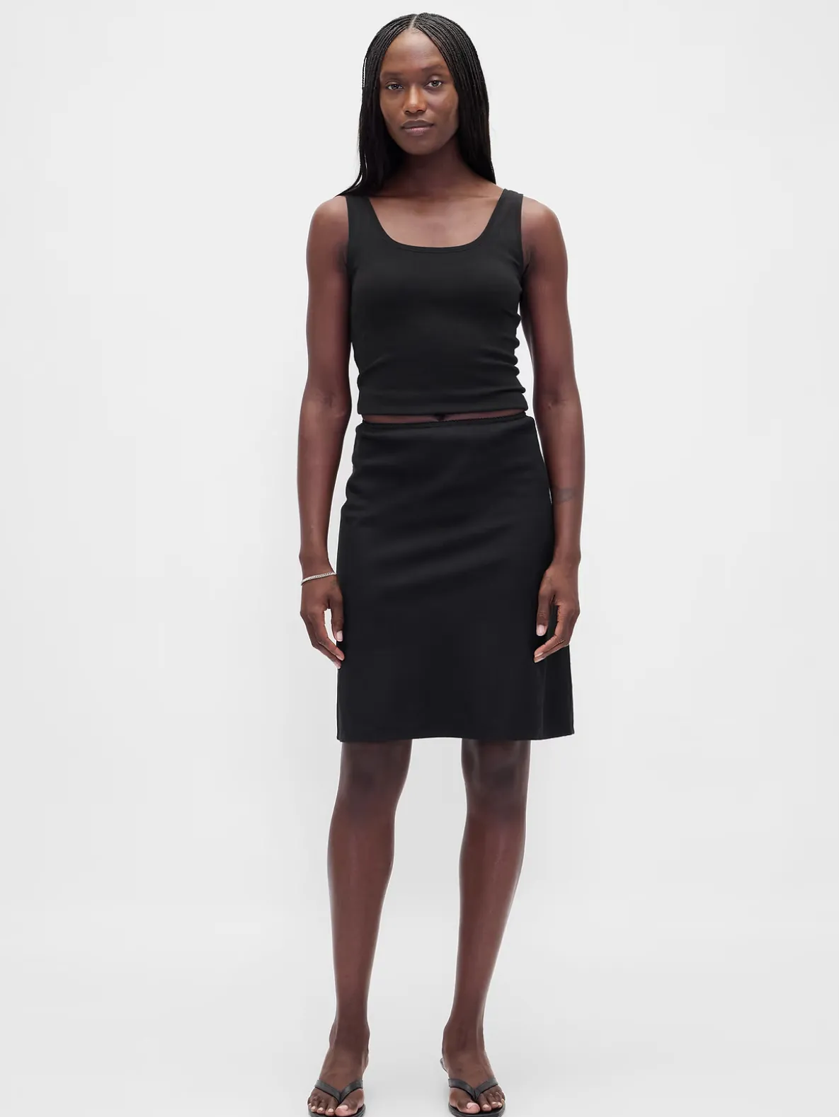 Linen-Blend Bias-Cut Skirt