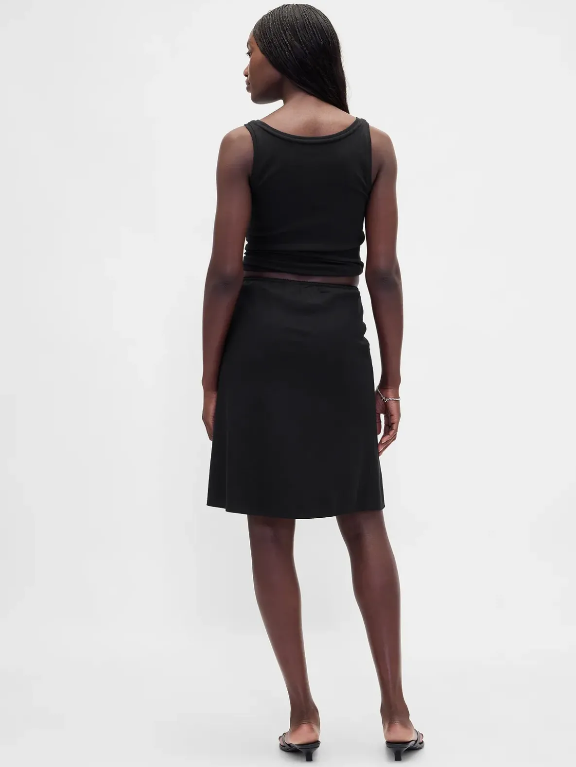 Linen-Blend Bias-Cut Skirt