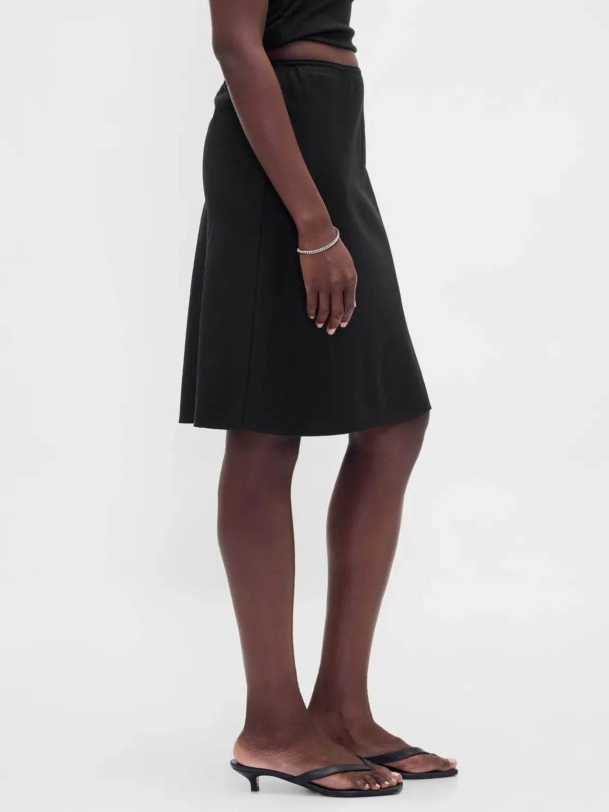 Linen-Blend Bias-Cut Skirt