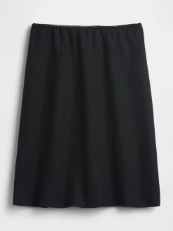 Linen-Blend Bias-Cut Skirt