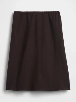 Linen-Blend Bias-Cut Skirt