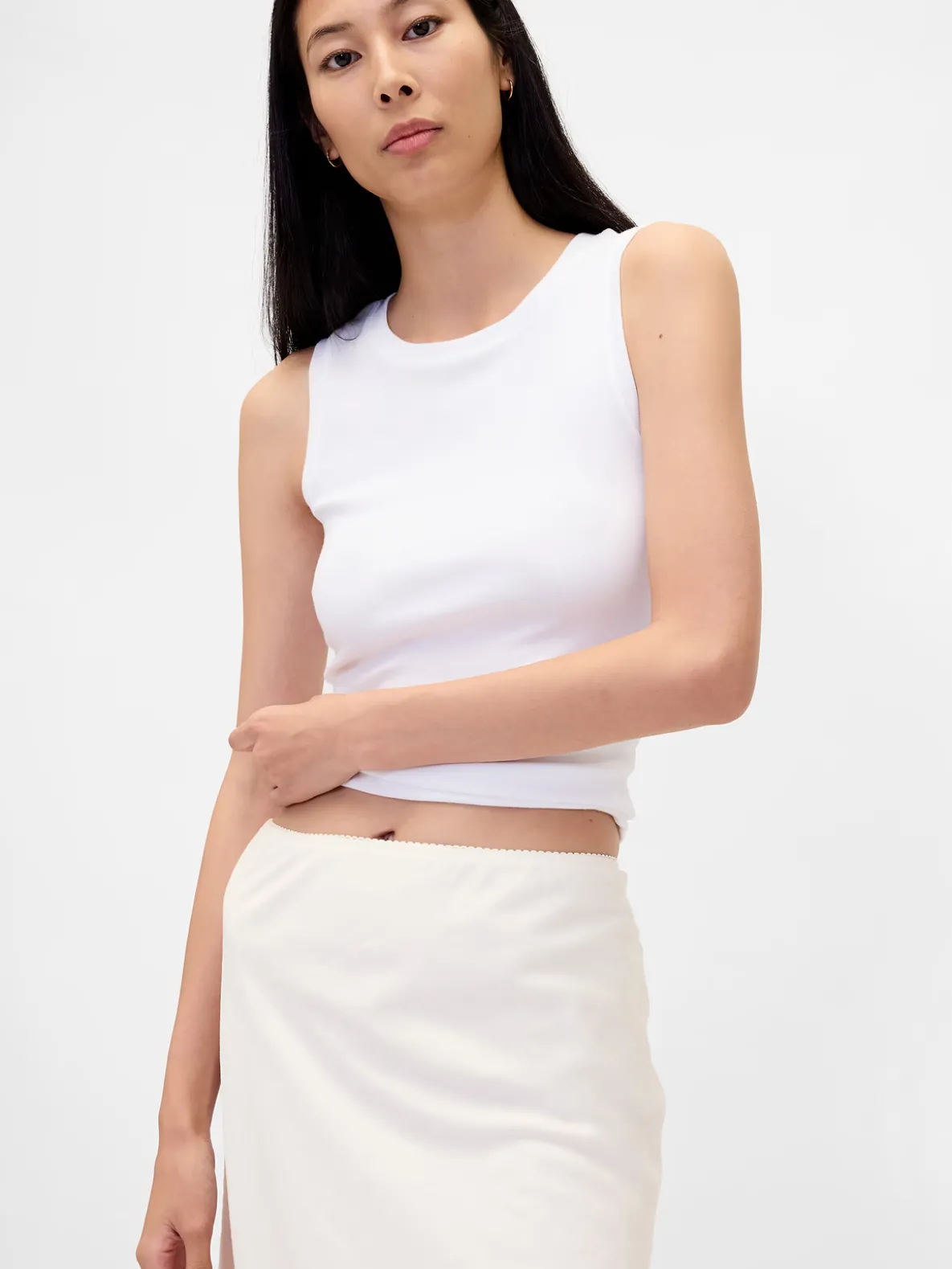 Linen-Blend Bias-Cut Skirt