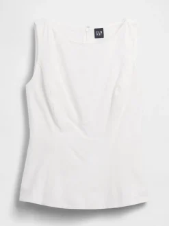 Linen-Blend Boatneck Top