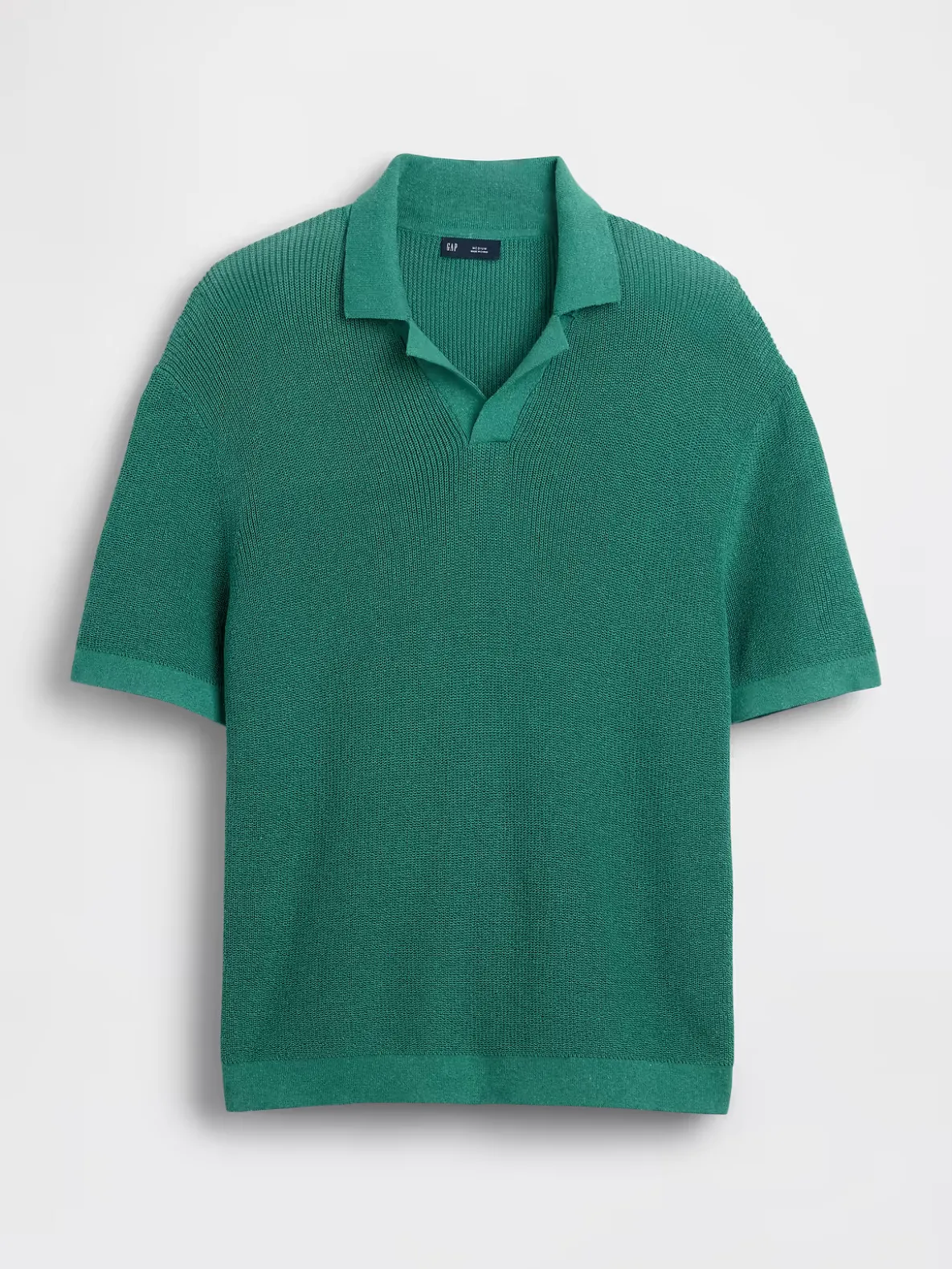 Linen-Blend Camp Polo Sweater Shirt