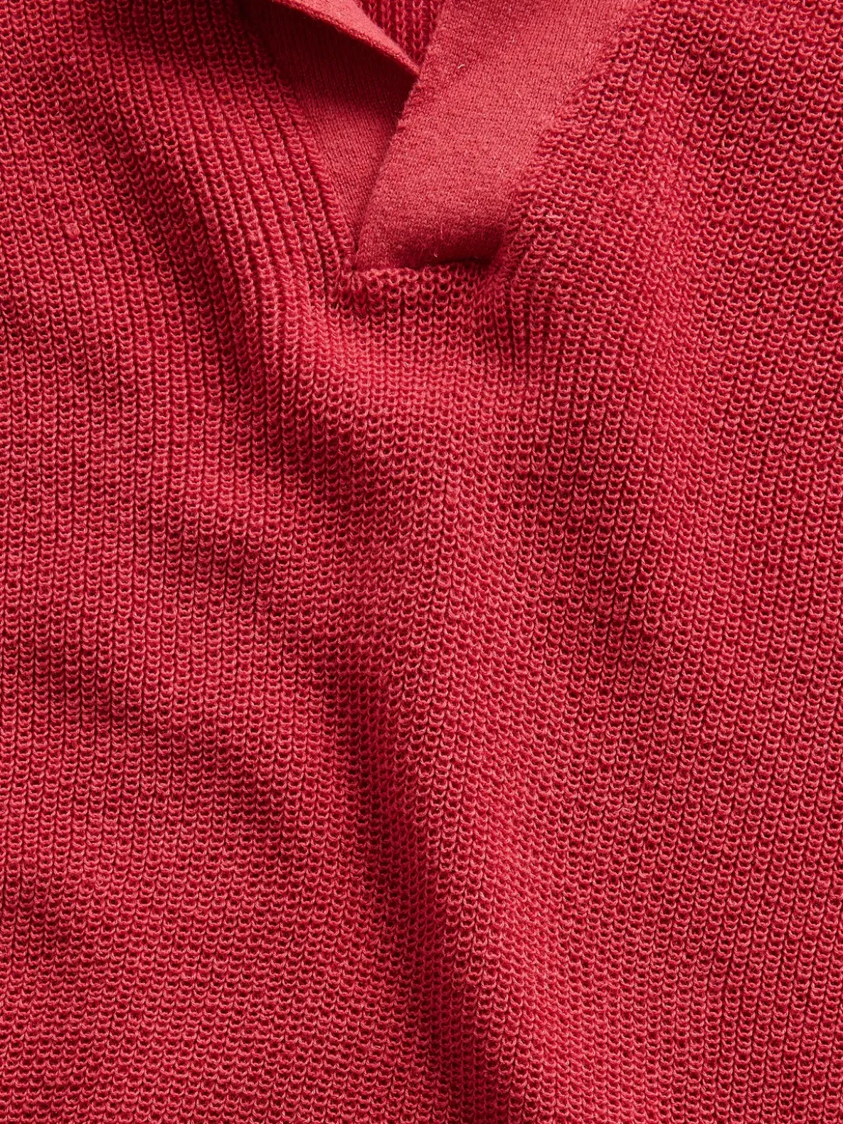 Linen-Blend Camp Polo Sweater Shirt