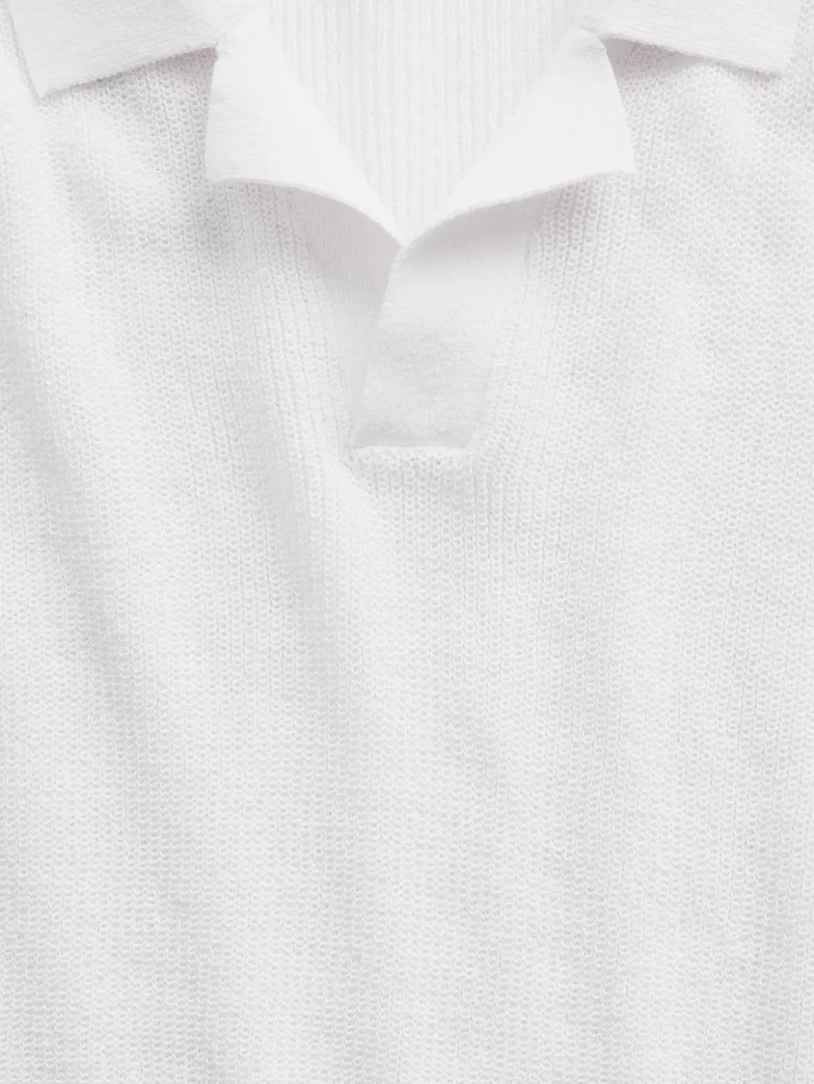 Linen-Blend Camp Polo Sweater Shirt