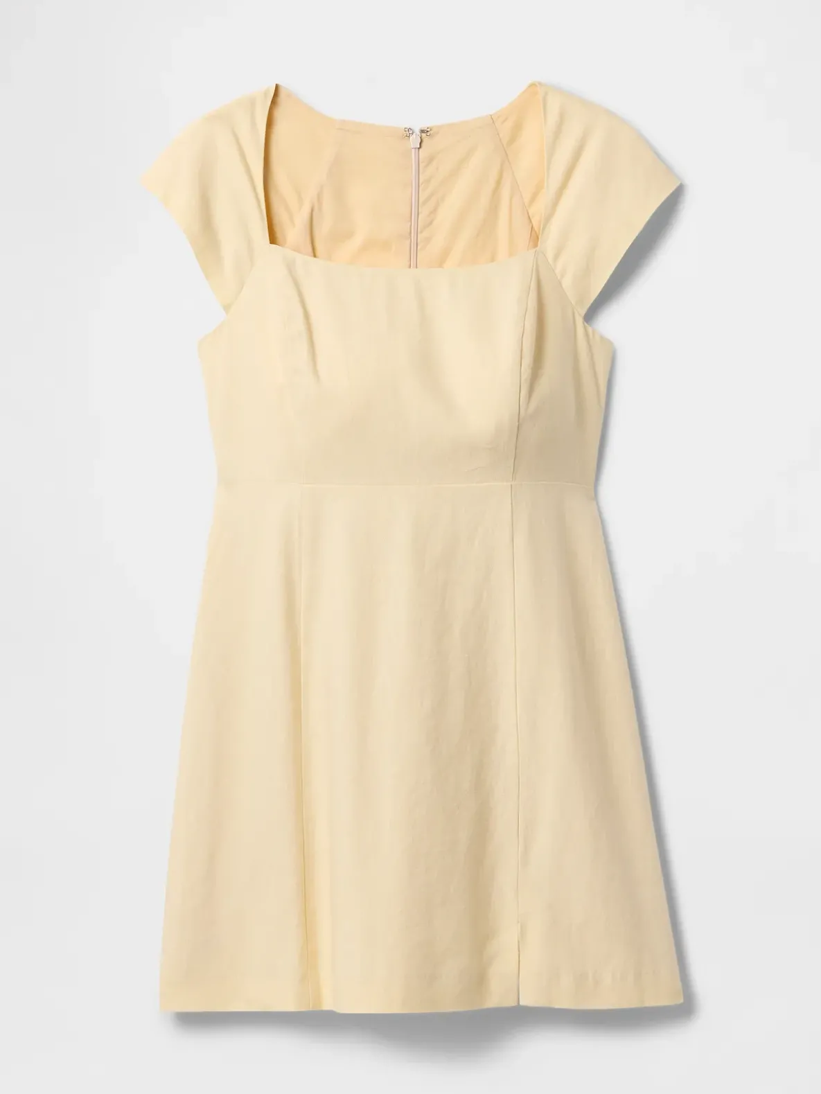 Linen-Blend Cap-Sleeve Mini Dress